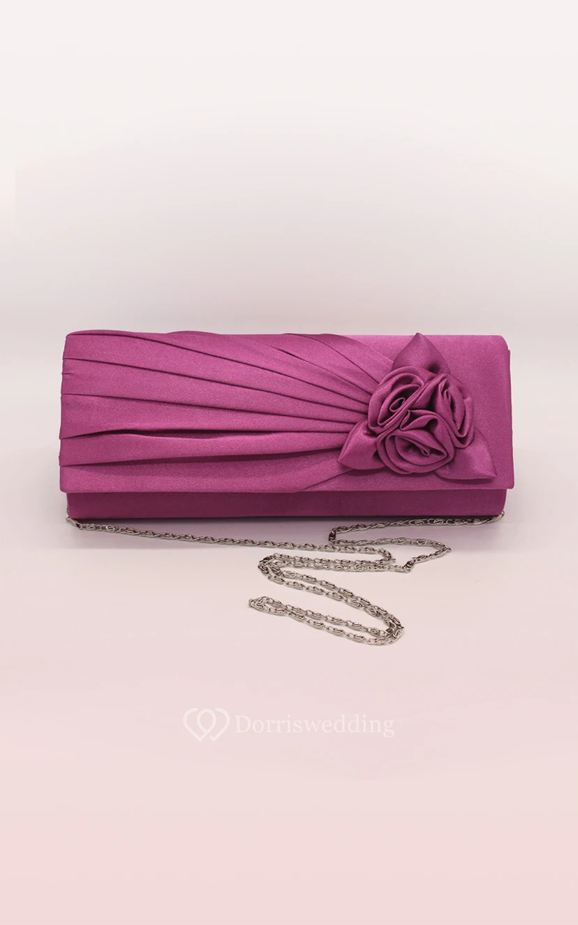 Satin Handbag with Flower view 6