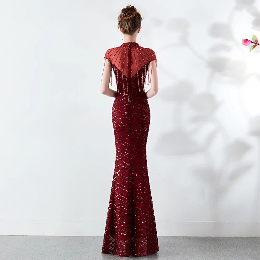 Abendkleid Frühling Langes Meerjungfrauen-Schlankes Bankettkleid für Damen view 6