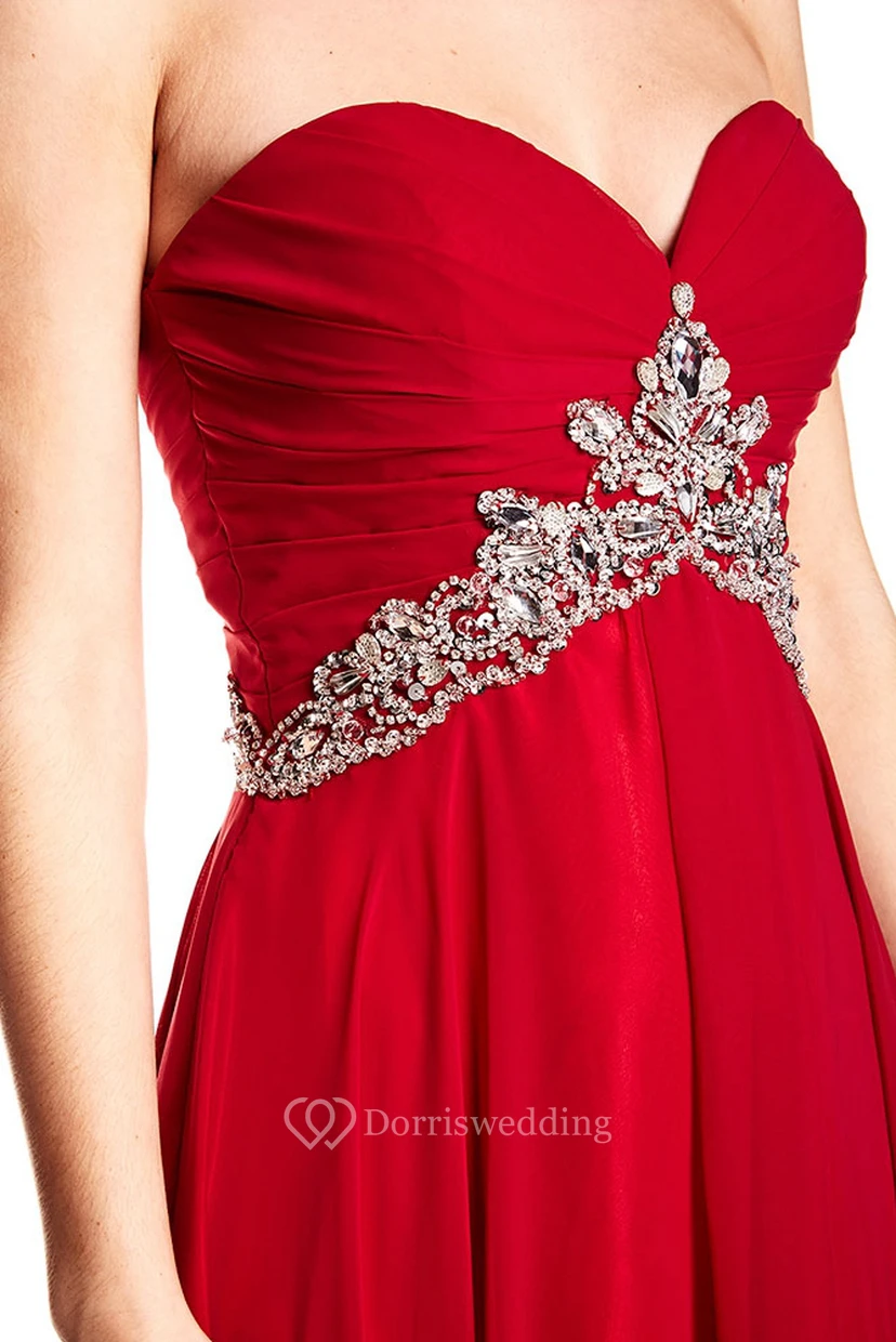 Mermaid Floor-Length Beaded Sleeveless V-Neck Satin Prom Dress With Deep-V Back view 6