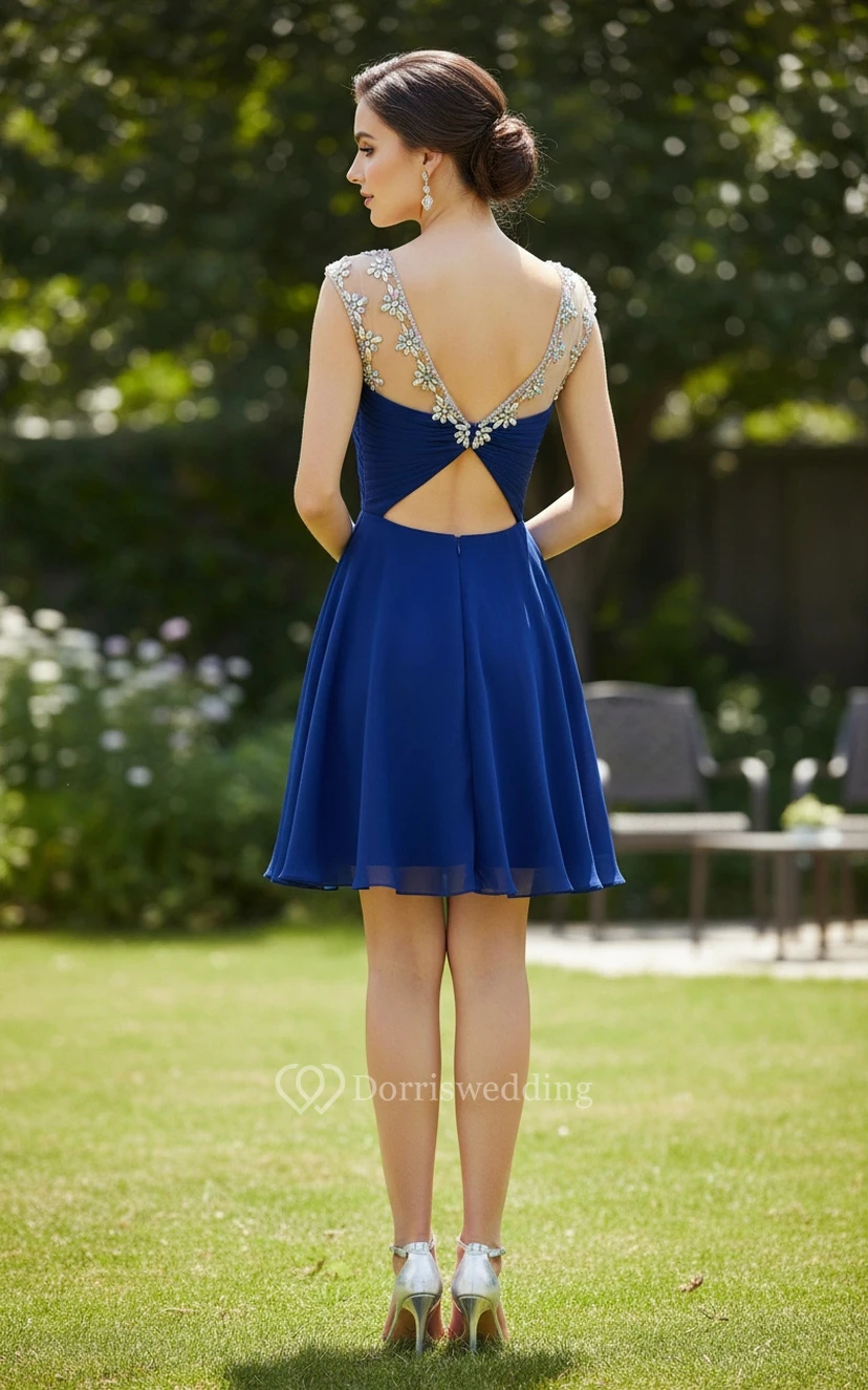 Elegant Beaded Keyhole Gown view 2
