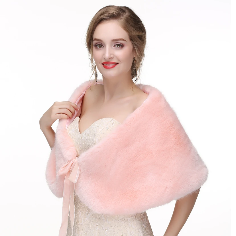 Bridal Winter Warm Wool Cape High-End Fur Wedding Dress Fox Fur Waistcoat view 12