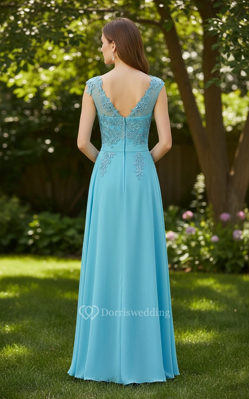 Classic Lace Appliqué Formal Dress view 2