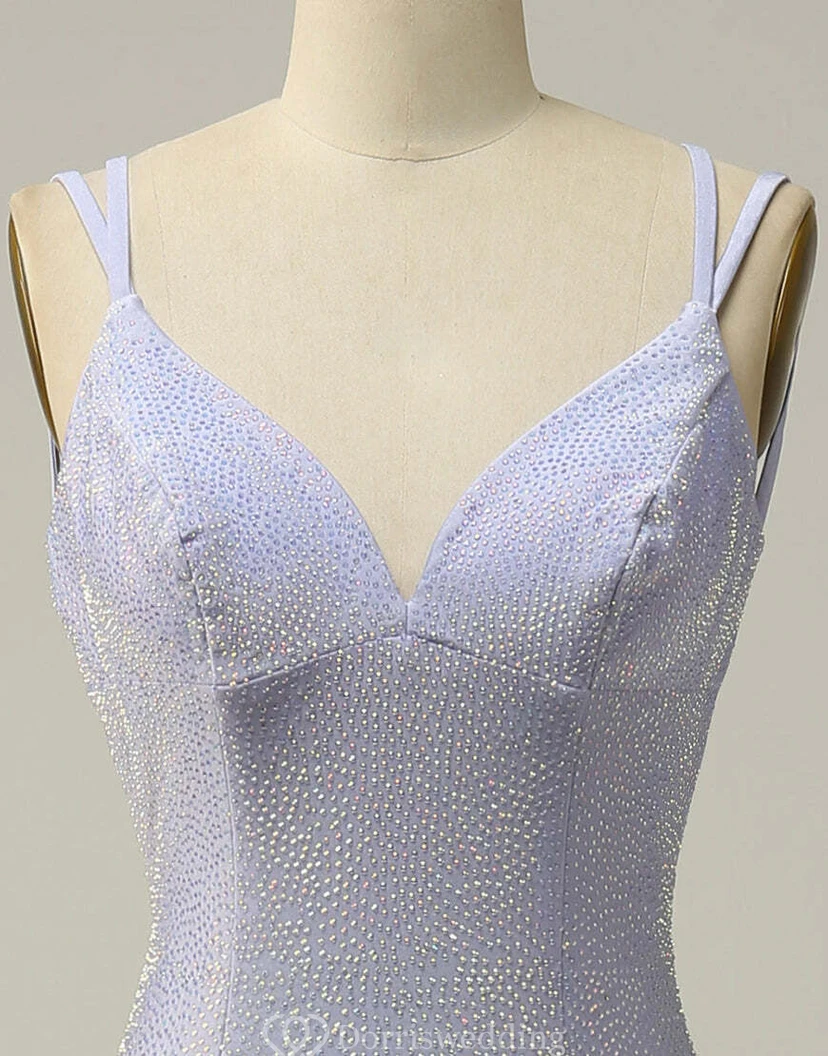 Lavender Sequin Mermaid Gown view 6