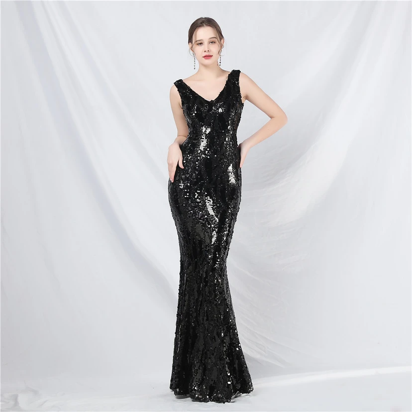 Robe de soirée longue à sequins irisés, nouvelle création view 10
