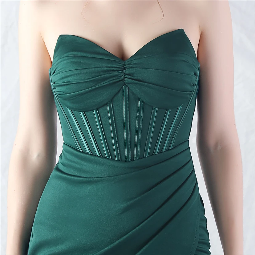 Vestido de noche de satén de alta gama con cola vertical pequeña y chaleco de espina de pescado de estilo palacio, de gran resistencia y cintura ajustada. view 35