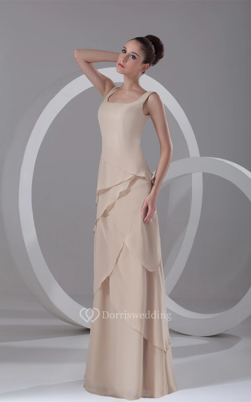 Gorgeous Maxi Sheath Square Chiffon Special Occasion Dresses view 3