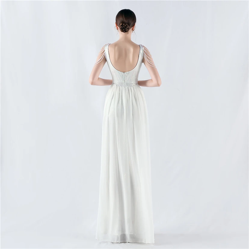Paillettenbesetzte Blumen mit Cape-Stickerei, hochwertiges Abendkleid, ideal für die Ausrichtung der Jahrestagung view 46