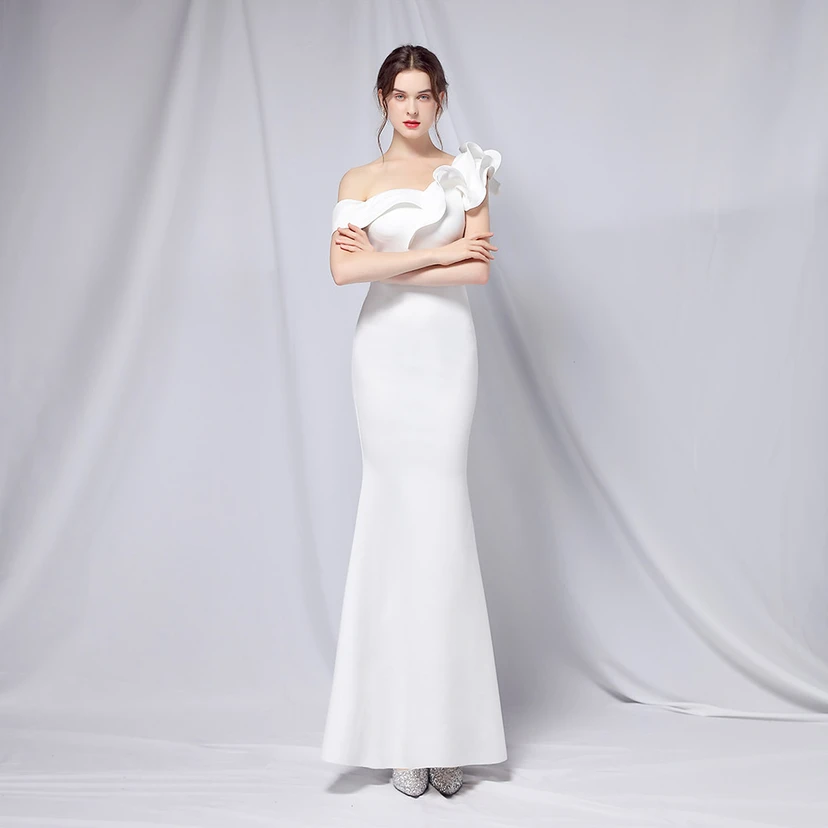 Sechsfarbiges, einseitig schulterfreies Abendkleid für festliche Anlässe, langes, elegantes, figurbetontes und sexy Meerjungfrauenkleid view 14