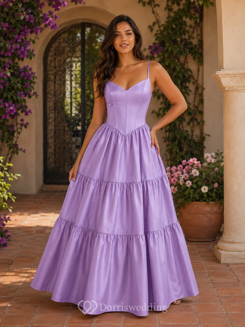 Spaghetti Pink A-line Floor-length Vintage Dress view 8