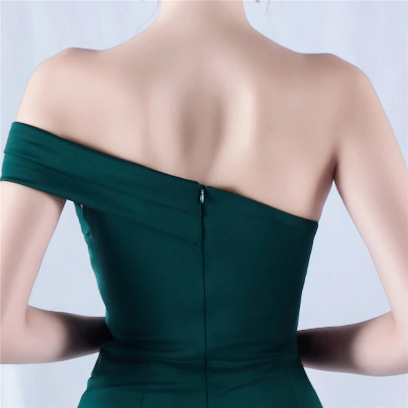 Satin-Abendkleid mit einer Schulter für festliche Anlässe und Bankette view 25