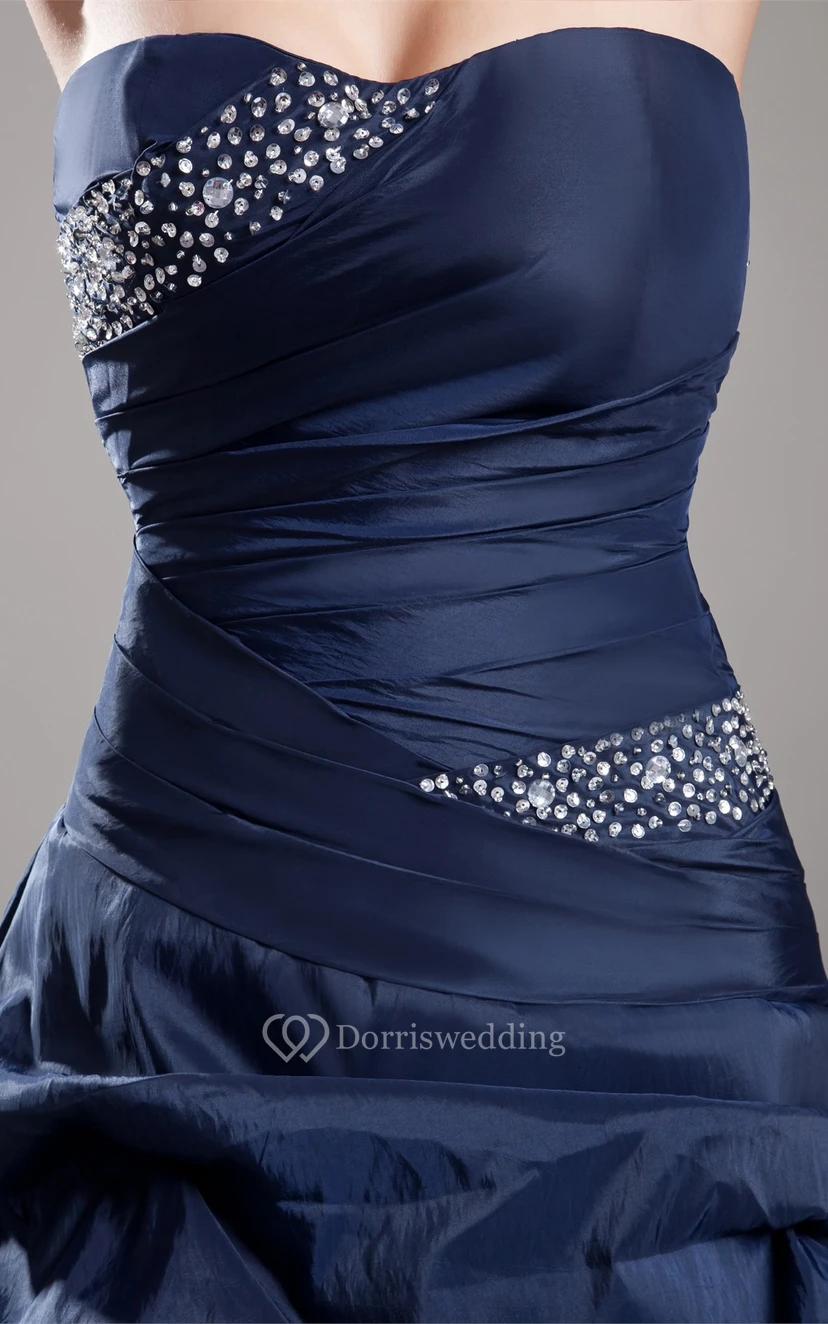 Sweetheart Pick-Up Satin Ball-Gown With Rhinestone view 6
