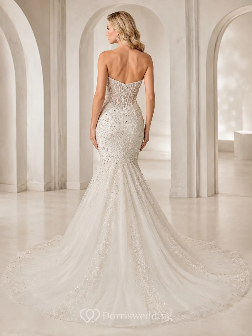 Mermaid a Elegant Bridal Formal Ceremony Wedding Dress view 2