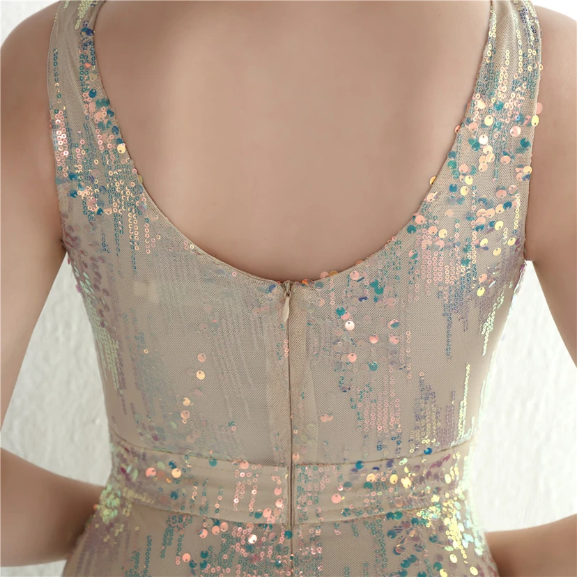 Nouvelle jupe longue fendue à sequins Aura Queen, style banquet de célébrités. view 52