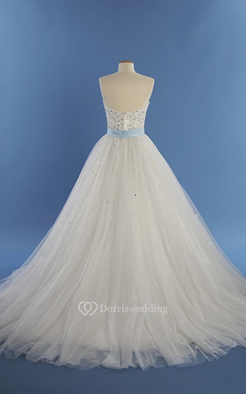 Romantic Strapless Tulle Dress With Beaded Lace Corset  view 2