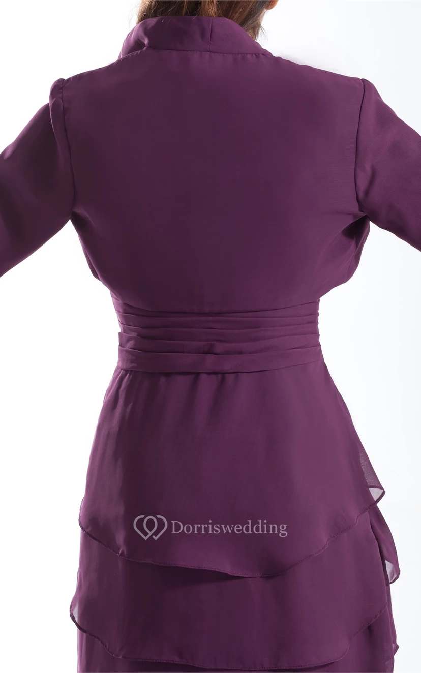 Fabulosos vestidos de gasa ajustados con tirantes para la madre de la novia view 8