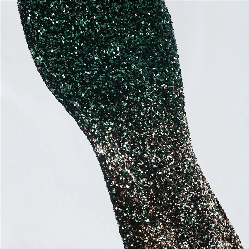 Samtiger, farbverlaufender, perlenbesetzter, sexy Strumpfhalter-Abendkleid view 35