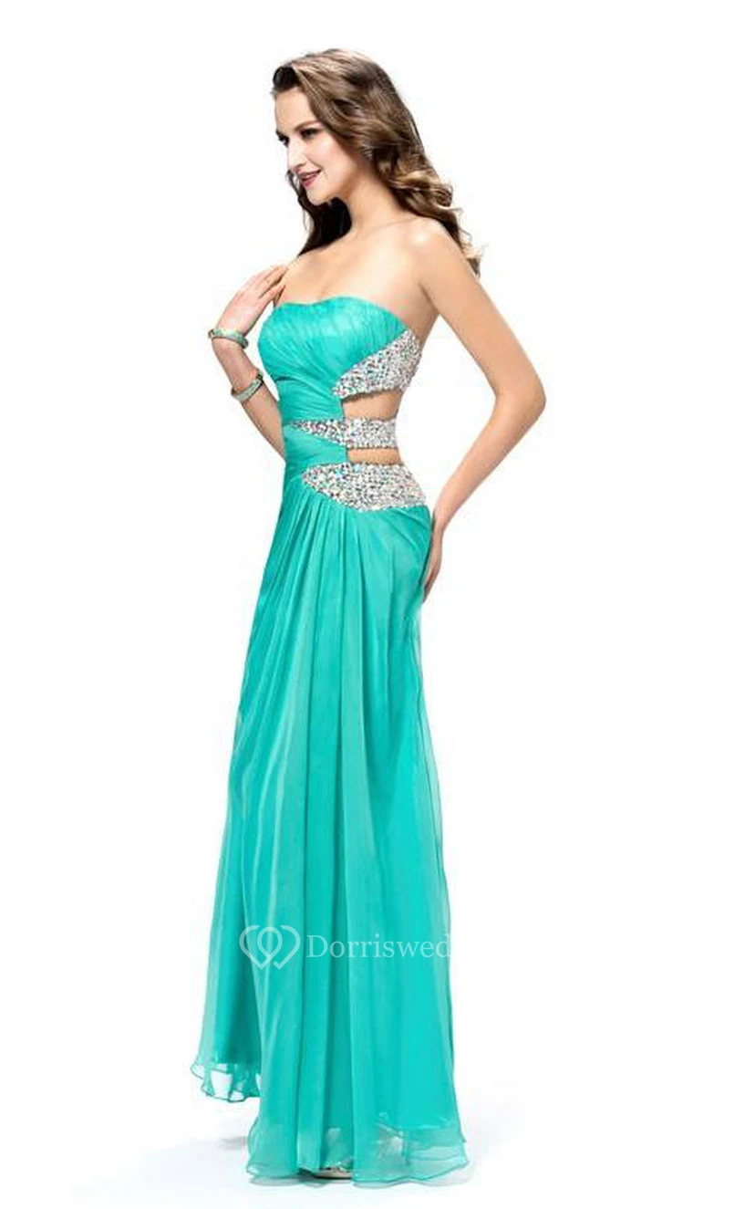 Sexy A-line Floor-length Strapless Sequins Prom Dress view 3