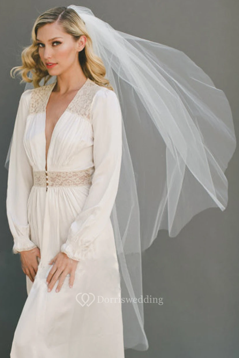 Western Style Double-layer Soft Tulle Wedding Veil view 3