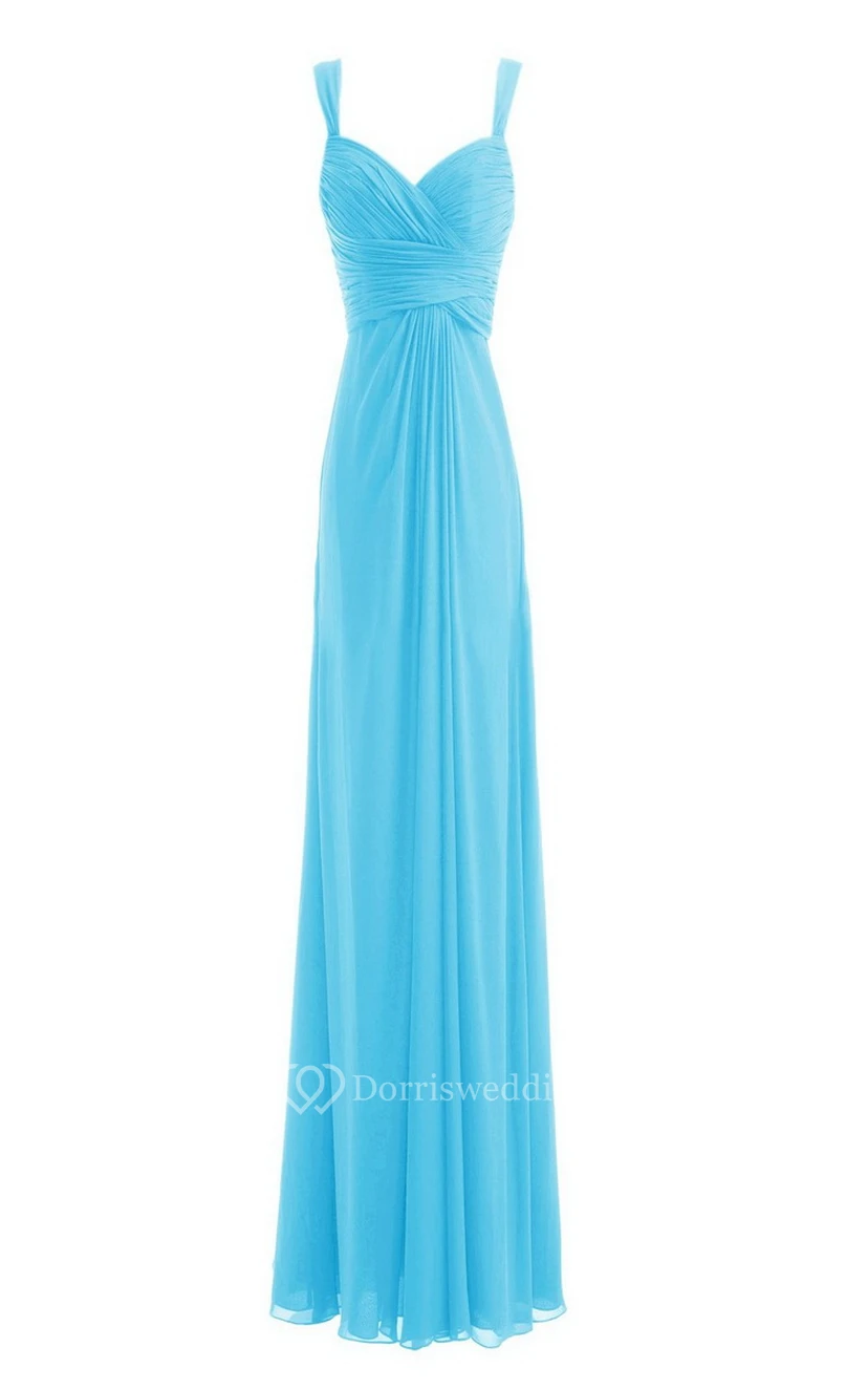Sleeveless Empire Chiffon Dress With Criss-cross Ruching view 20