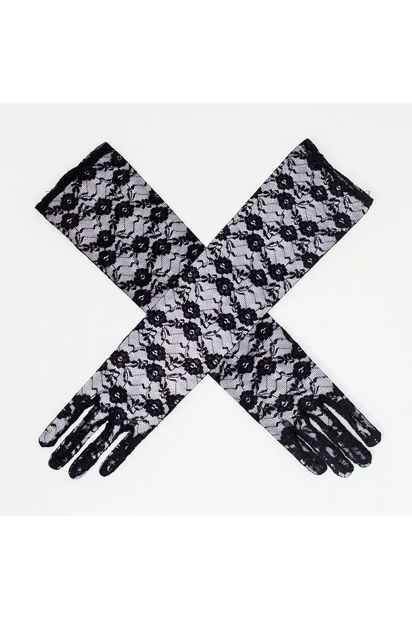 Guantes largos de encaje fino view 2