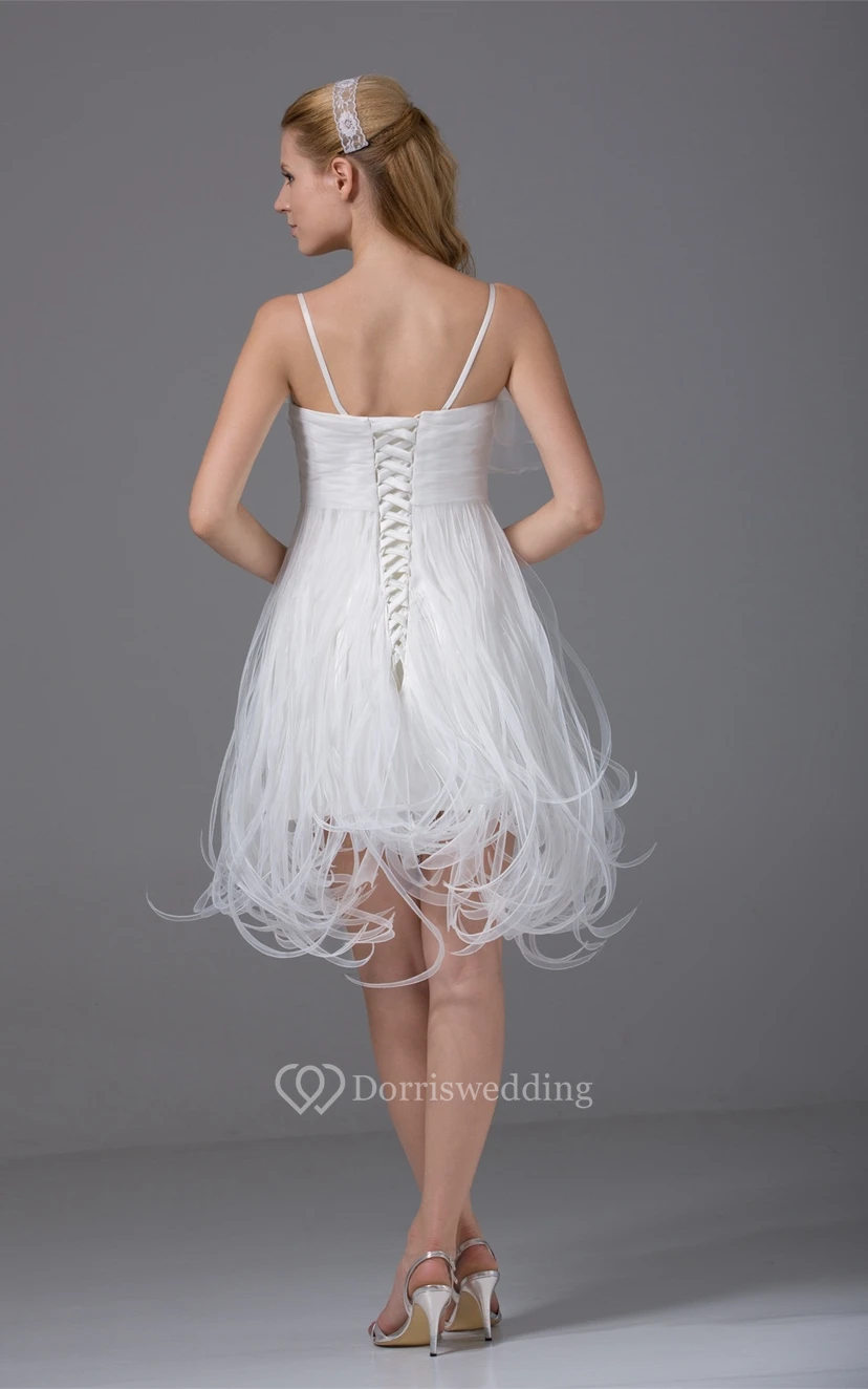 Spaghetti-Straps Short Corset Back and Dress With Ruching view 8