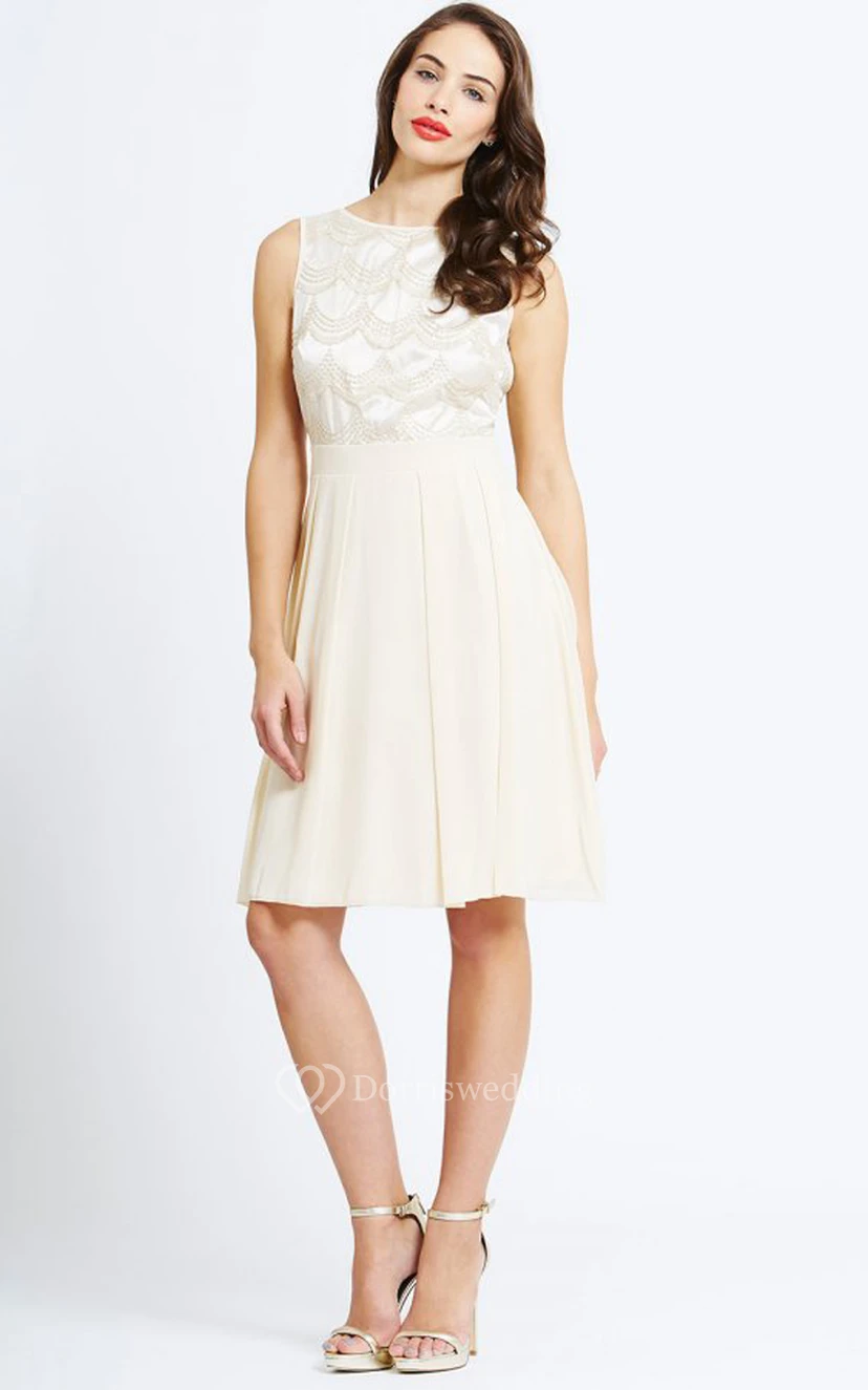 Graceful Short Tank Style Dress With Back Zipper view 4