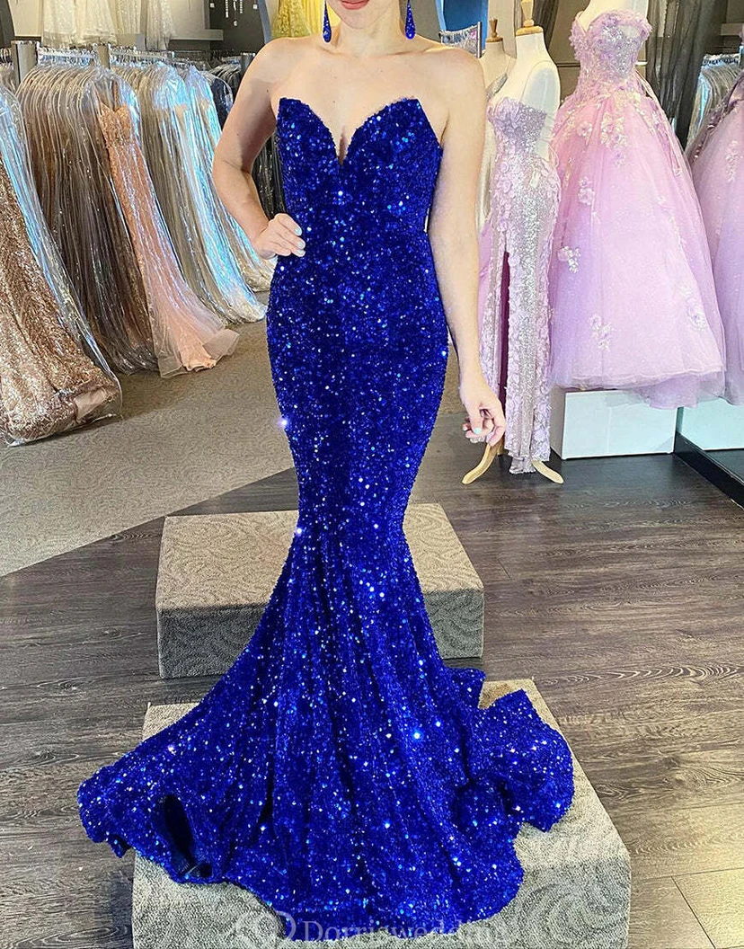 Meerjungfrauen-Kleid mit Pailletten und Perlen view 11