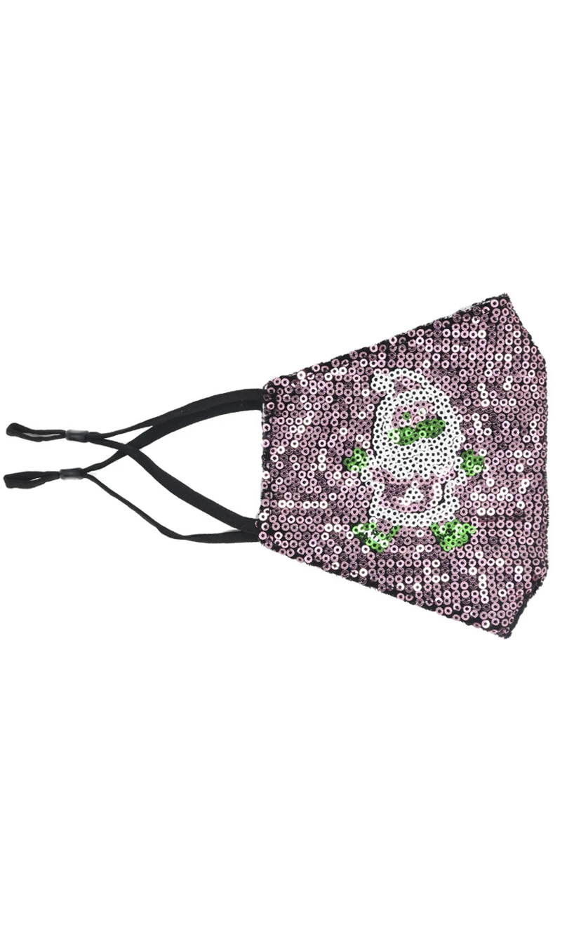 Non-medicial Sequin Christmas Cotton Reusable Face Mask In 7 Colors view 7