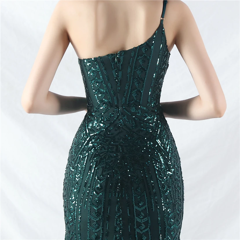Crafted Beaded Positioning Flower Beads Splicing Mesh Gauze High-End Evening Dress view 7