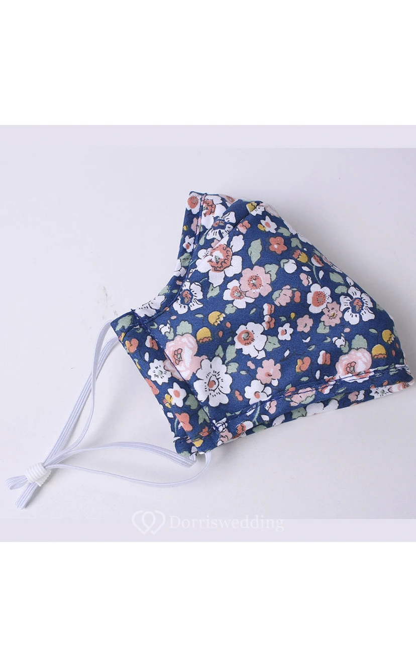 Non-medicial Reusable Floral Printed Cotton Face Mask In 3 Colors view 3