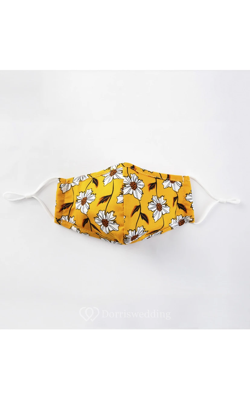 Non-medicial 3 Colors Cotton Washable Face Mask In Printed Flowers view 3
