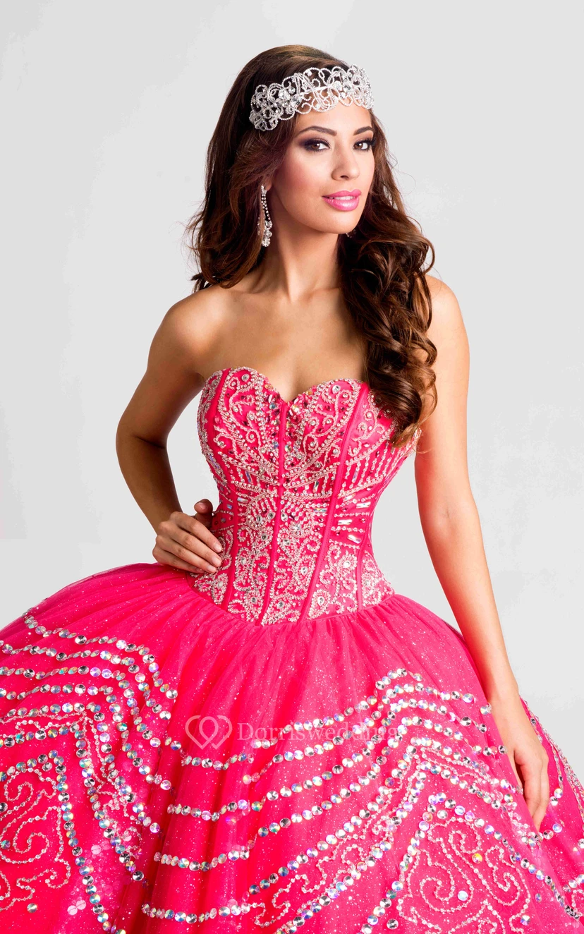Sweetheart Sequined Ball Gown With A Matching Illusion Jacket view 3