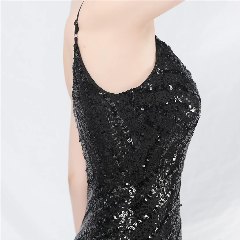 Fashionable Women'S Suspender Low-Cut Sequined Evening Dress view 80