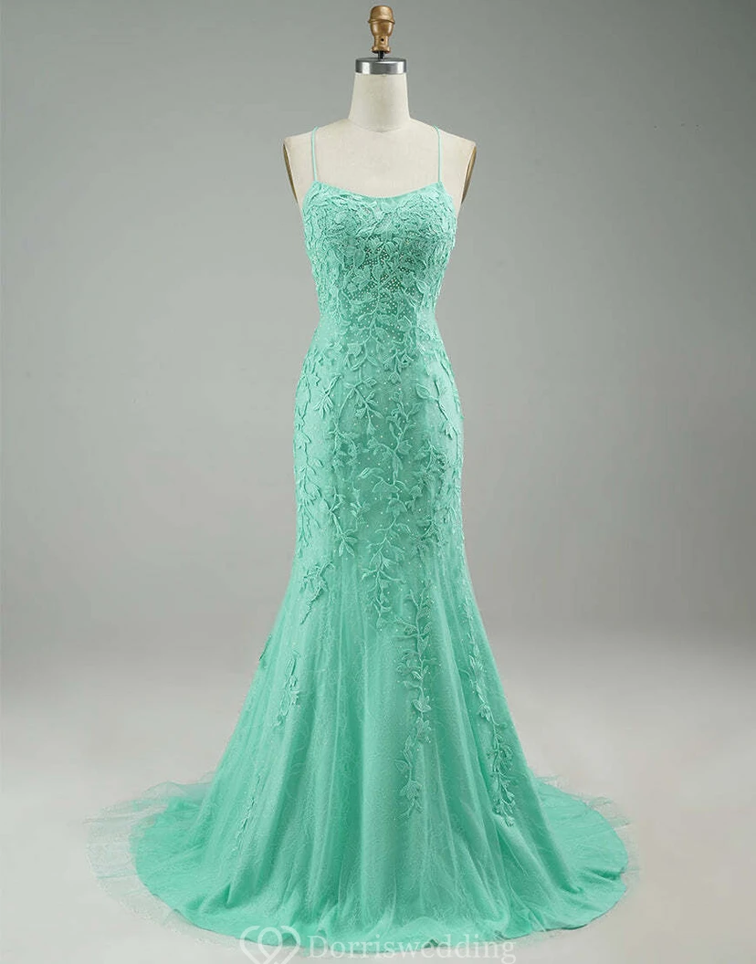 Lace Spaghetti Sheath Tulle Casual Dress view 5