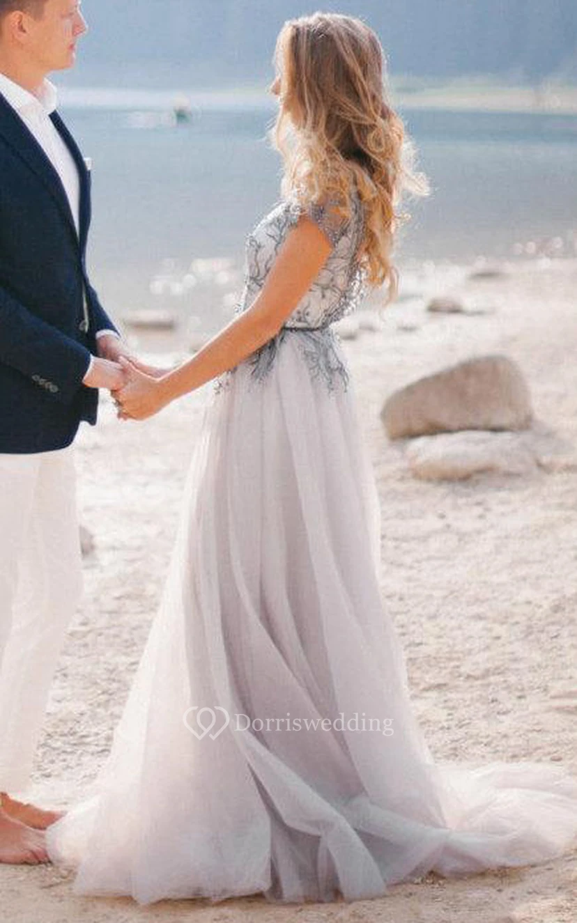 Real Bride Photos Grey Wedding Dress view 2