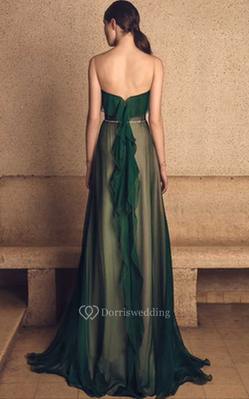 Casual Floor-length Sleeveless Tulle A Line Guest Dress with Ruffles view 2