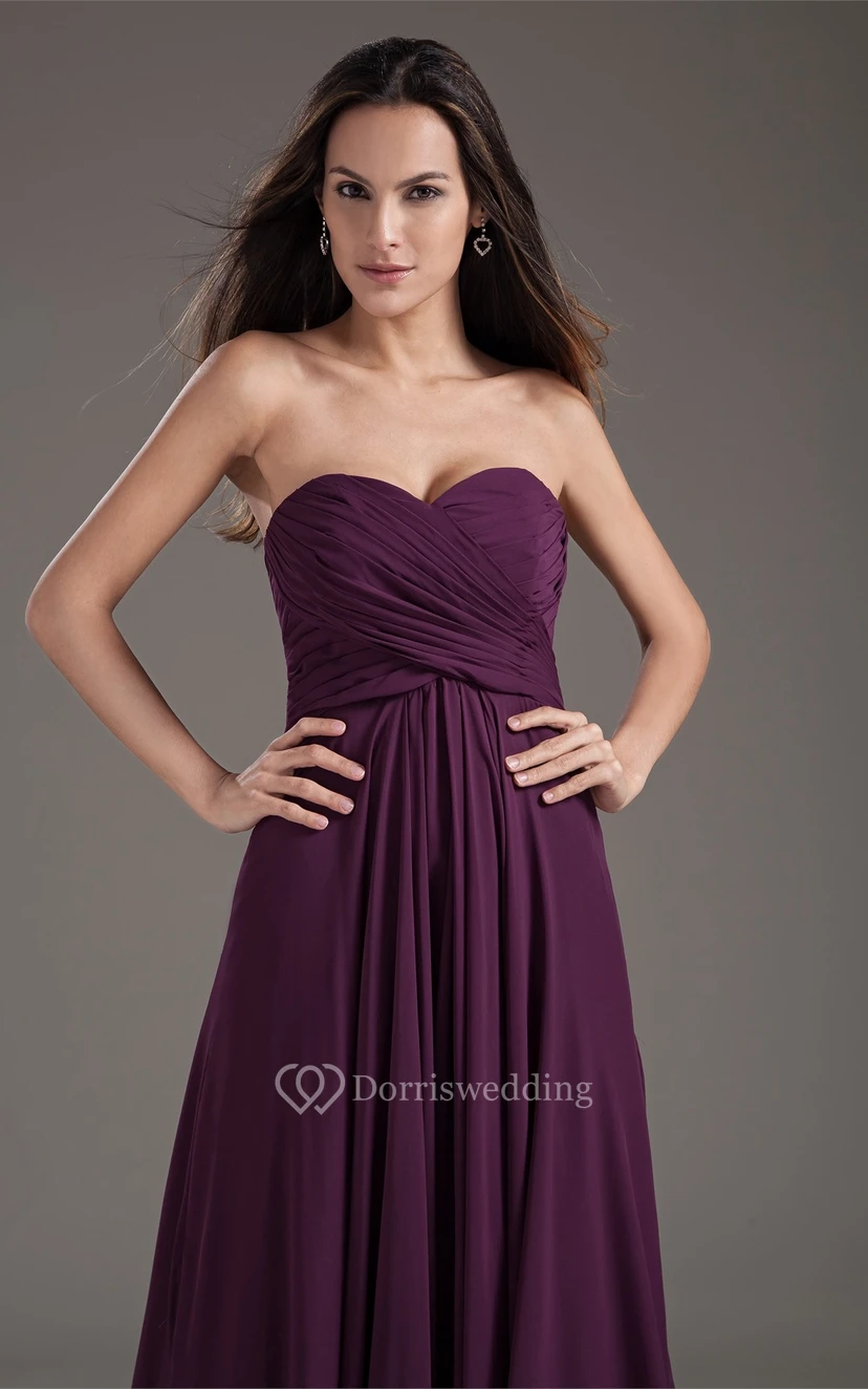 Magnificent Chiffon Satin Pleated Sleeveless Burgundy Bridesmaid Dresses view 2