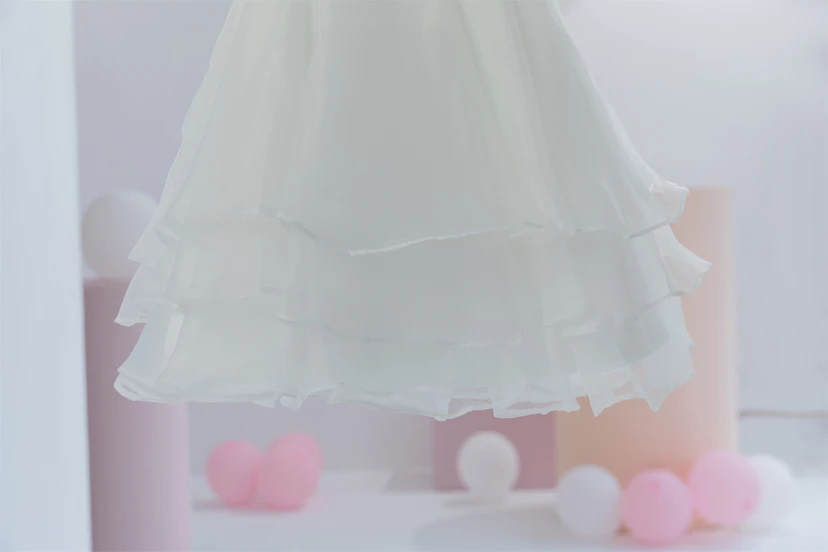 Adorable Short A-line Lace Beaded First Communion Flowergirl Dress view 4