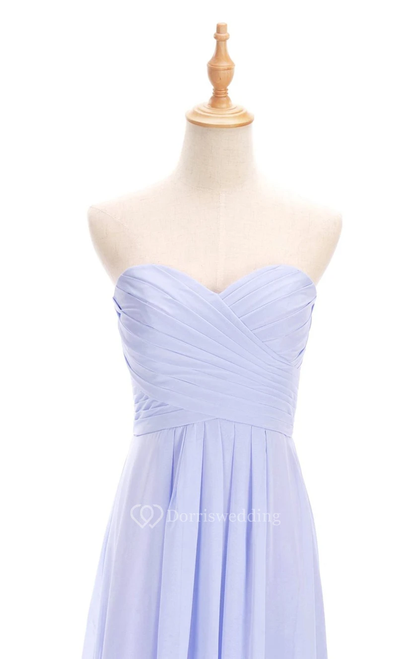 Sweetheart Criss-cross Chiffon A-line Dress With Lace-up Back view 29