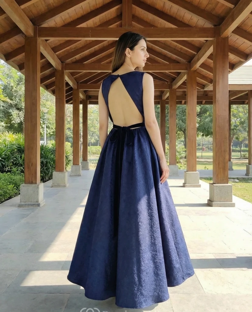 Tea-Length Lace Keyhole High Neck Dress view 2