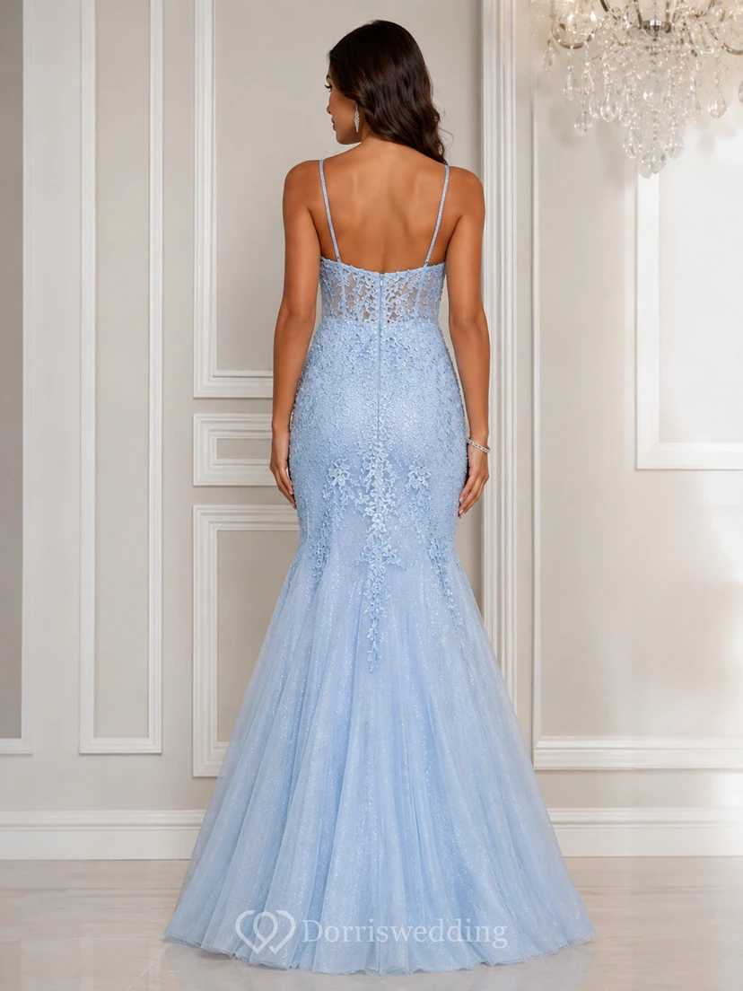 Mermaid Sweetheart Tulle Prom Dress with Appliques view 2