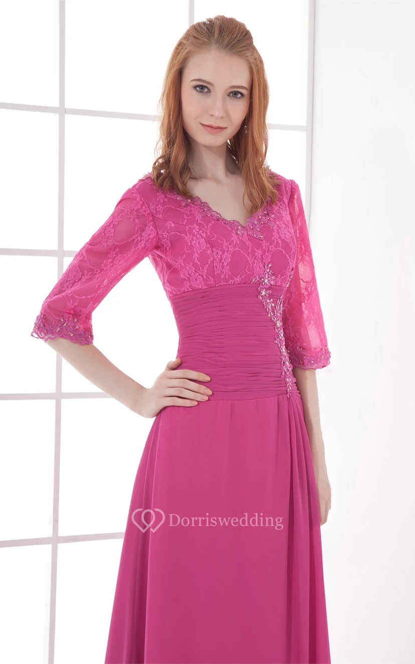 Elegantes vestidos largos de tubo con escote en V y media longitud para ocasiones especiales. view 4