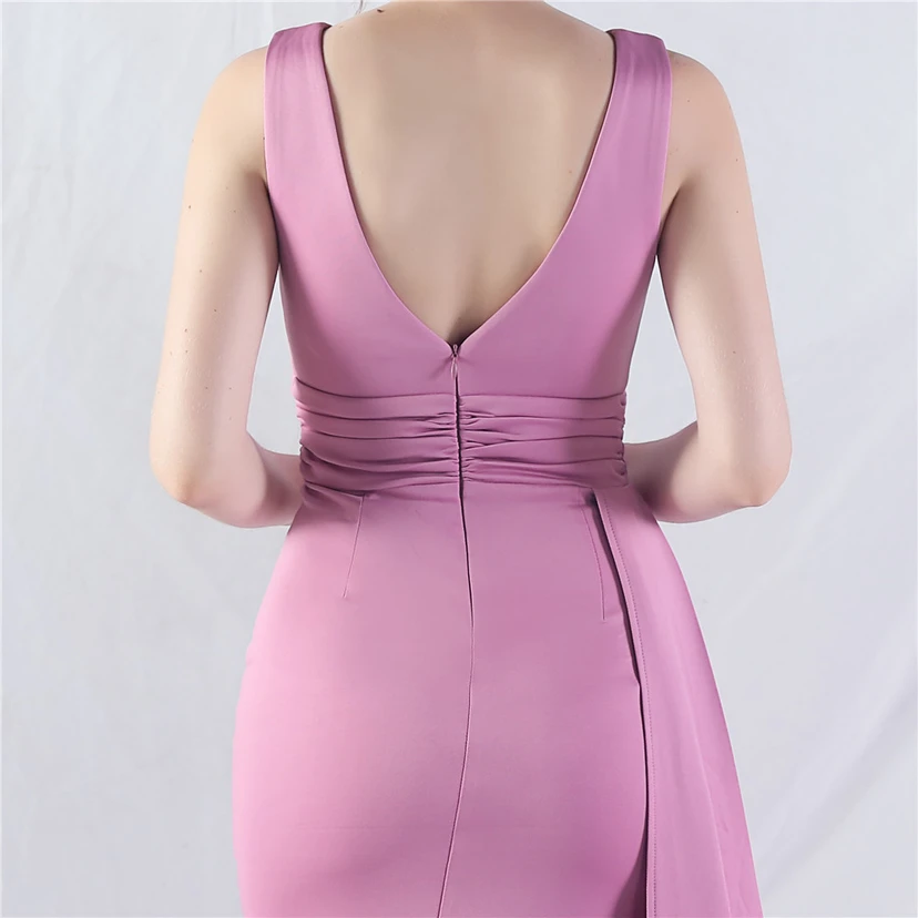 Vestido de noche de satén plisado con 8 colores opcionales view 43