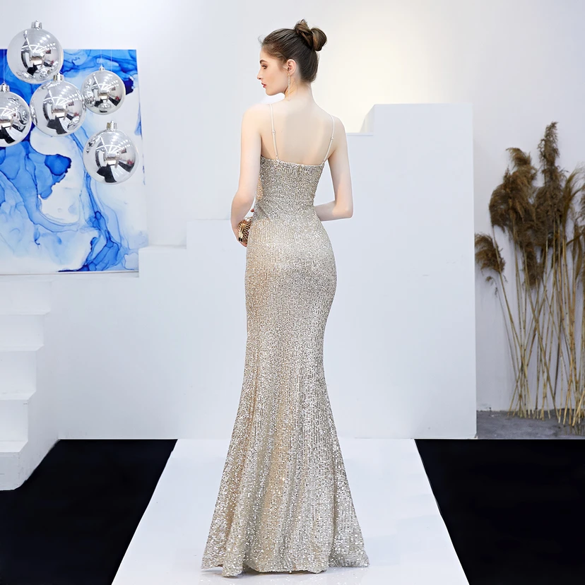 Märchenhaftes, verträumtes Promi-Party-, sexy, langes, schlankes Abendkleid mit Meerjungfrauenschnitt view 37