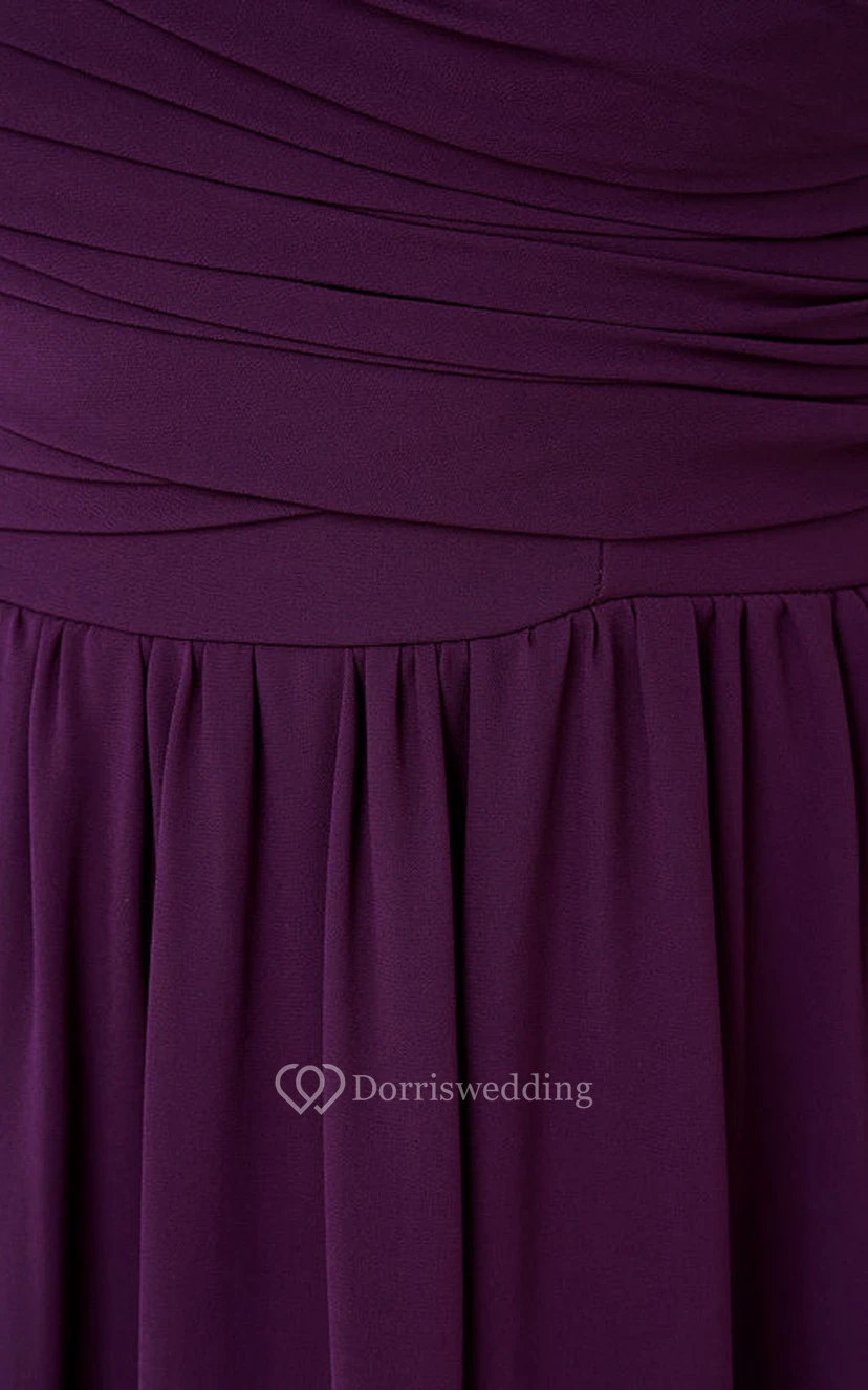 Chiffon Chic Dress With Crisscross Ruched Bodice view 32