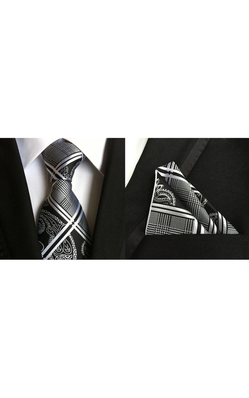 Satin Wide Tie and Pocket Square Combo-11 Color Options view 5
