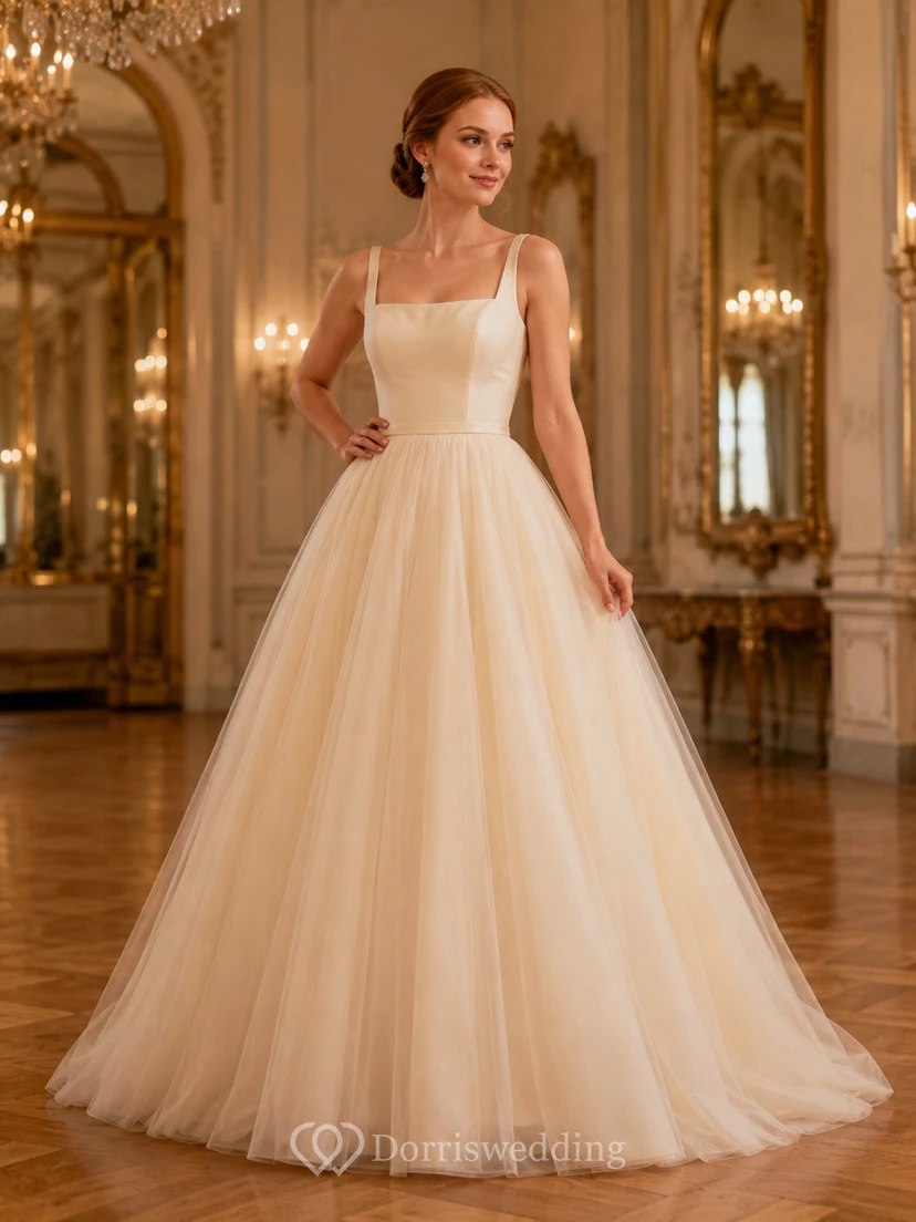 Kurzes, trägerloses Tüll-Ballkleid für den Ballsaal