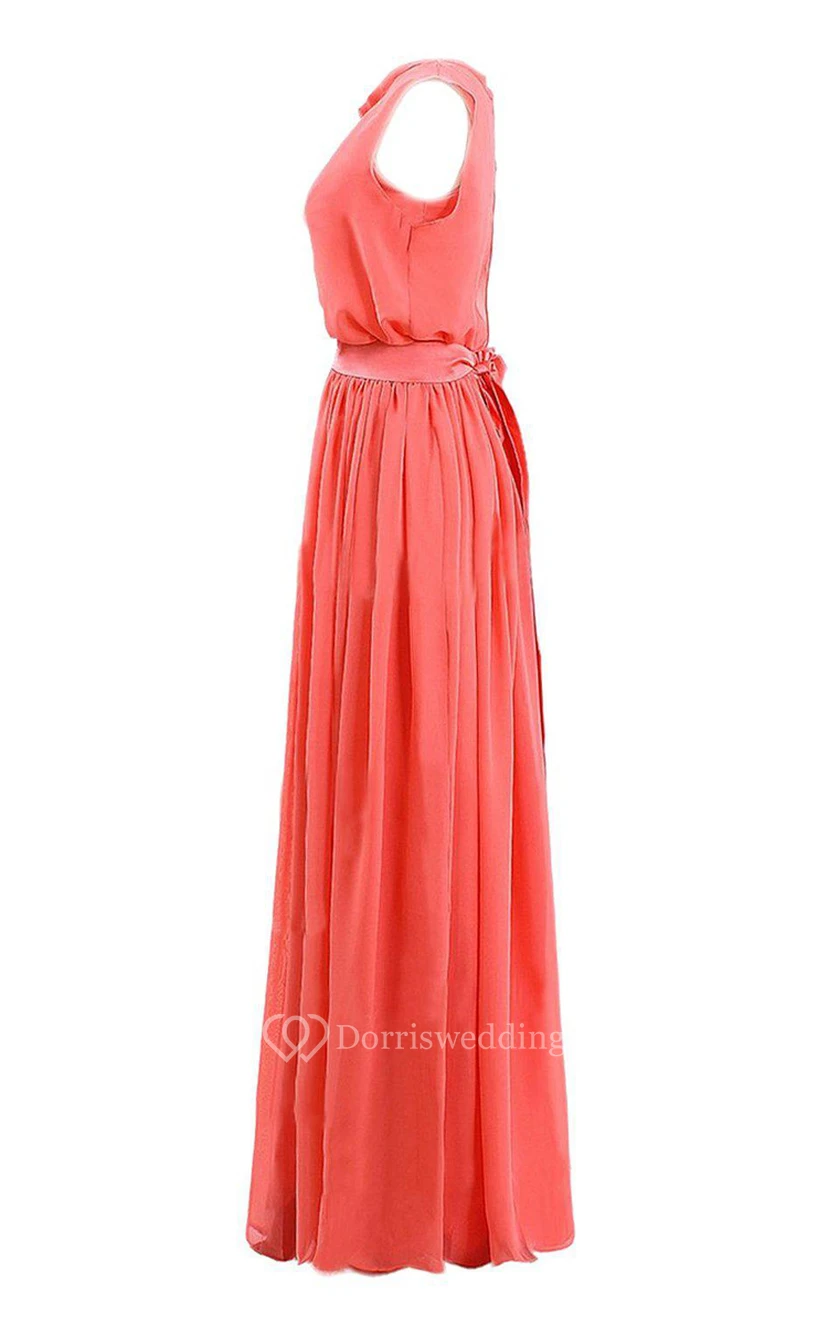 Chiffonkleid mit kurzen Ärmeln und transparentem Oberteil view 2