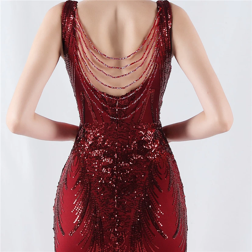Paillettenbesetzte Blumen auf der Rückseite, Perlenstickerei mit Cape, Abendkleid für die Jahreshauptversammlung view 48