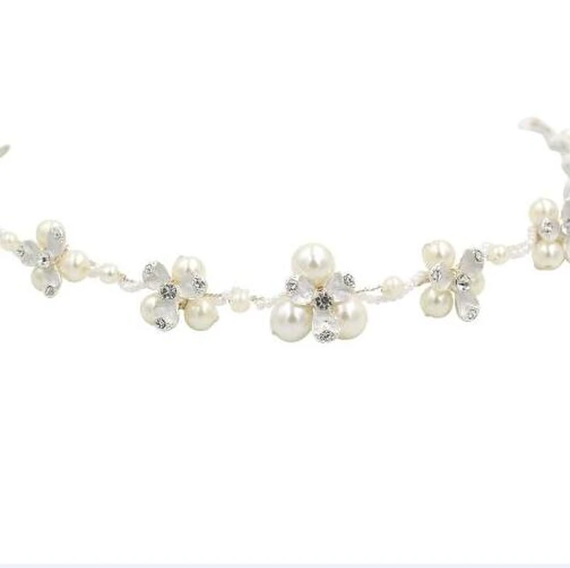 Elegante Vintage-Stirnbänder aus Silber mit Strass und Perlen view 3